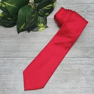 Jones New York men's Red Striped 100% Silk Neck Tie